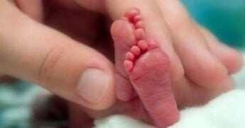 Feet of premature baby